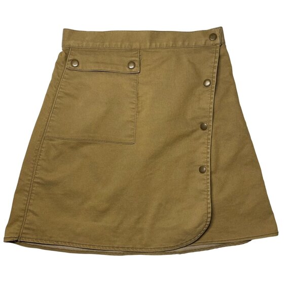 Anthropologie The Fifth Label Womens S Khaki Wrap Skirt With Snap Buttons Small - Picture 1 of 6